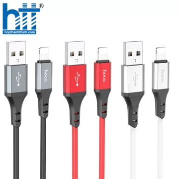 Cáp X86 Lightning Spear silicone charging data cable 1M, 2.4A (Đen)