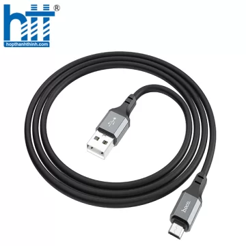 Cáp X86 Micro Spear silicone charging data cable 1M, 2.4A (Đen)