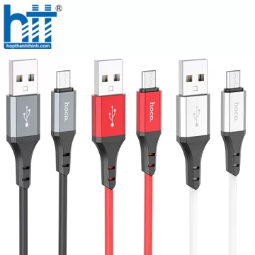 Cáp X86 Micro Spear silicone charging data cable 1M, 2.4A (Đỏ)