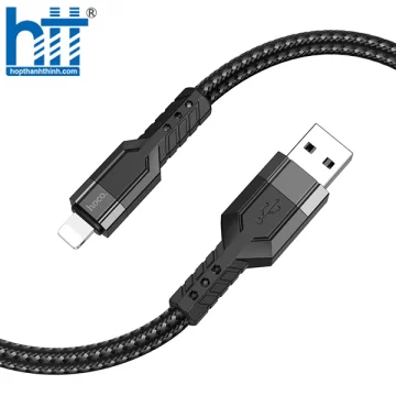 CÁP SẠC U110 Lightning charging data cable 1.2M, 2.4A (Đen)