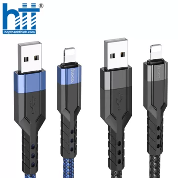 CÁP SẠC U110 Lightning charging data cable 1.2M, 2.4A (Đen)