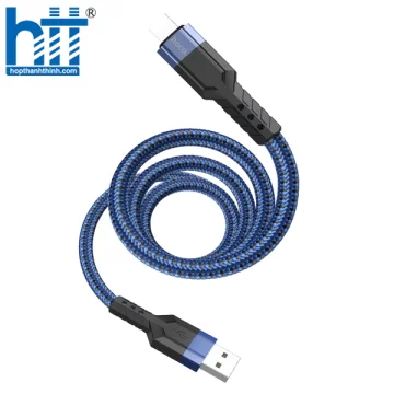 CÁP SẠC U110 Lightning charging data cable 1.2M, 2.4A (Xanh)