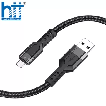 CÁP SẠC U110 Micro charging data cable 1.2M, 2.4A (Đen)