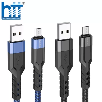 CÁP SẠC U110 Micro charging data cable 1.2M, 2.4A (Đen)