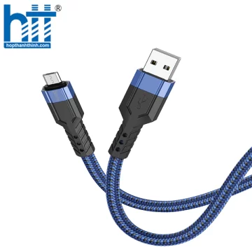 CÁP SẠC U110 Micro charging data cable 1.2M, 2.4A (Xanh)