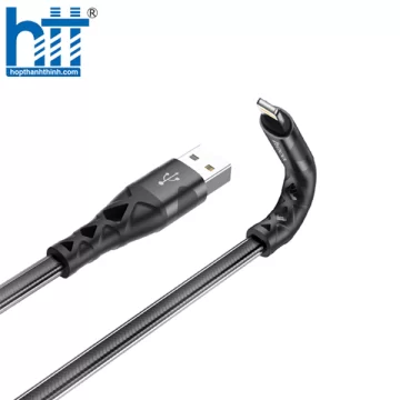 CÁP SẠC U105 Treasure jelly braided charging data cable for Lightning 1.2M 2.4A (Đen)