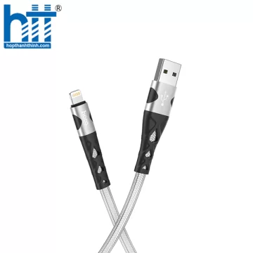 CÁP SẠC U105 Treasure jelly braided charging data cable for Lightning 1.2M 2.4A (Bạc)