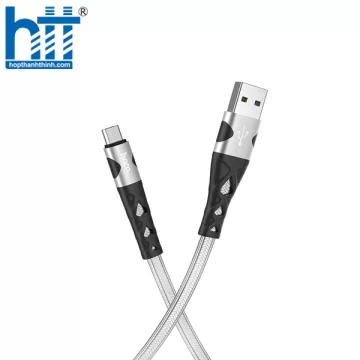 CÁP SẠC U105 Treasure jelly braided charging data cable for Micro 1M 2.4A (Bạc)