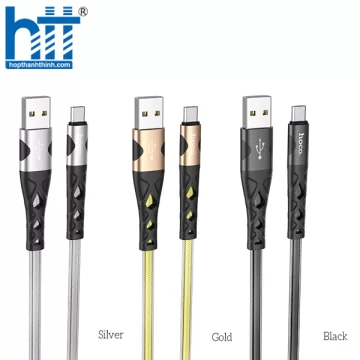 CÁP SẠC U105 Treasure jelly braided charging data cable for Micro 1M 2.4A (Bạc)