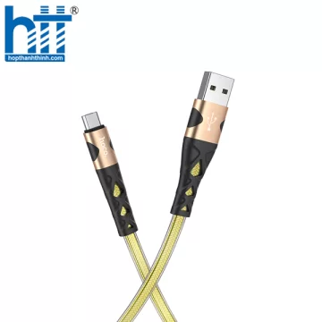 CÁP SẠC U105 Treasure jelly braided charging data cable for Micro 1M 2.4A (Vàng)