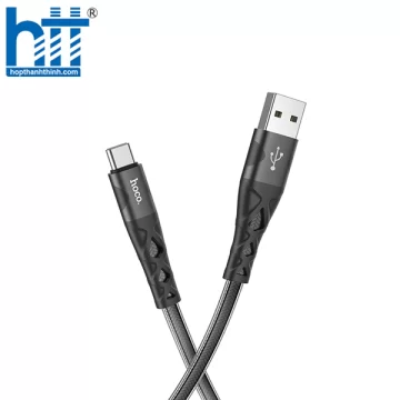 CÁP SẠC U105 Treasure jelly braided charging data cable for Type-C 1M 3A (Đen)