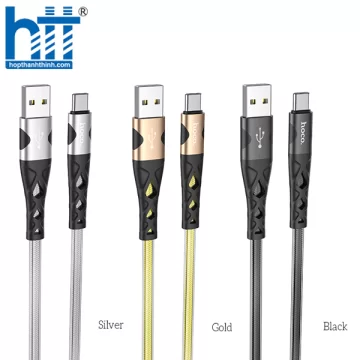 CÁP SẠC U105 Treasure jelly braided charging data cable for Type-C 1M 3A (Vàng)