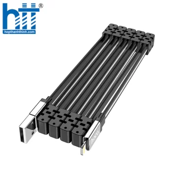 CÁP SẠC U103 Magneetic absonrption charging data cable for Lightning 1M 2.4A (Đen)