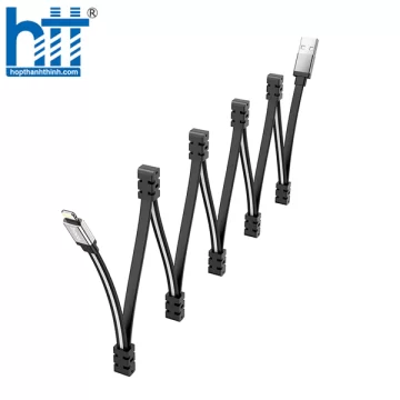 CÁP SẠC U103 Magneetic absonrption charging data cable for Lightning 1M 2.4A (Đen)