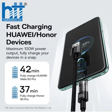 Cáp Sạc Nhanh Baseus Gem Fast-Charging Data Cable USB to Type-C 100W Tím 1M