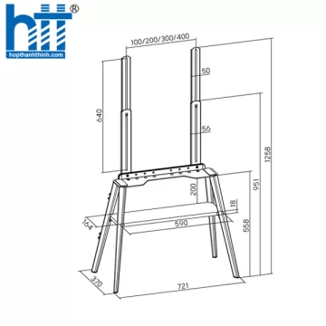 Khung treo TV chân gỗ Brateck FS36-44F-02 (43
