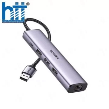 Hub chuyển đổi 5 in 1 USB Type-A ra Lan 1000Mbps Kèm HUB 3 Cổng USB 3.0 Ugreen 60554